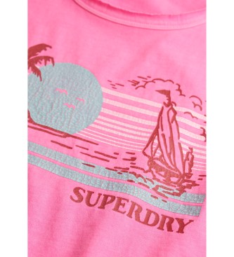 Superdry Top sans manches  rayures roses pour l'extrieur