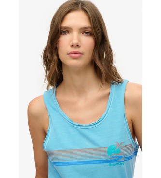 Superdry Top senza maniche a righe blu da esterno