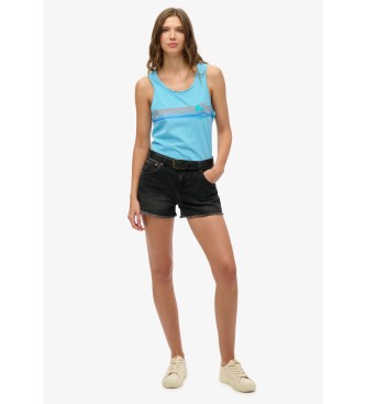 Superdry Top senza maniche a righe blu da esterno