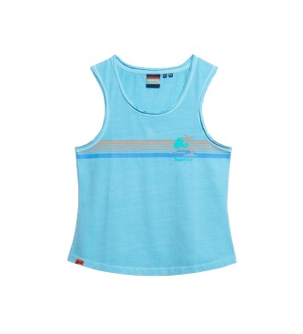 Superdry Top senza maniche a righe blu da esterno