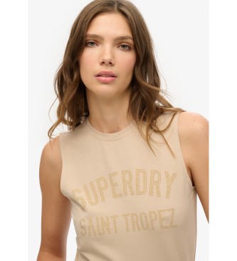 Superdry T-shirt ajust Sport Luxe beige