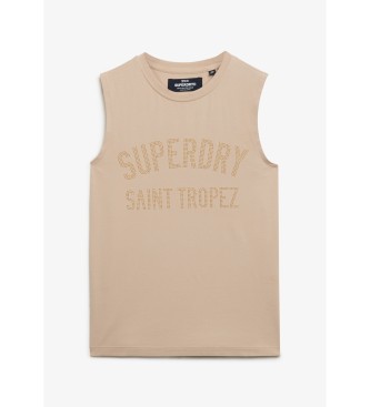 Superdry T-shirt ajust Sport Luxe beige