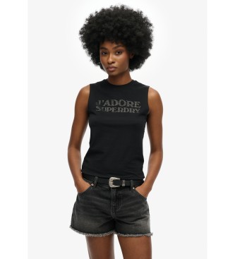 Superdry T-shirt med passform Sport Luxe svart