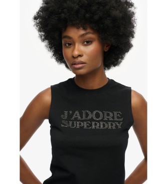 Superdry T-shirt med passform Sport Luxe svart