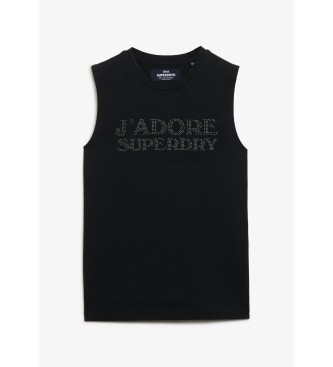 Superdry T-shirt med passform Sport Luxe svart