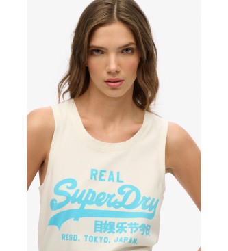 Superdry Top sans manches vintage en fluorine blanc