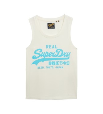 Superdry Top sans manches vintage en fluorine blanc