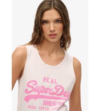 Superdry Top sans manches vintage en fluorine blanc