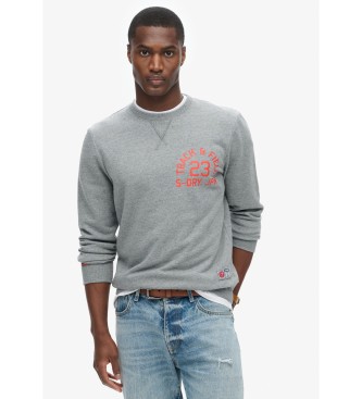 Superdry Leichtathletik Grafik Crew Sweatshirt grau