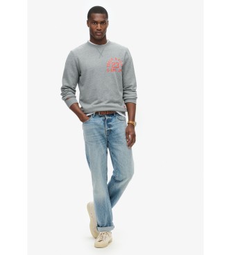 Superdry Leichtathletik Grafik Crew Sweatshirt grau