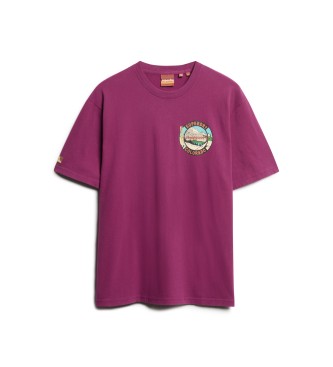 Superdry T-shirt Travel Postcard lilac