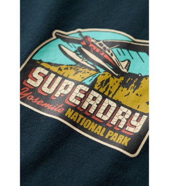 Superdry T-shirt da viaggio con cartolina blu scuro