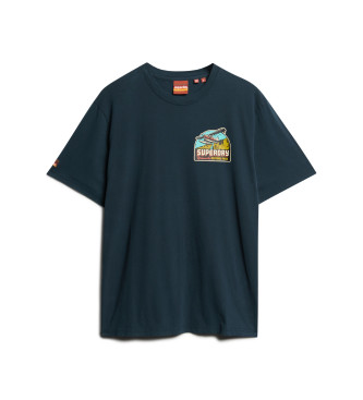 Superdry T-shirt Travel Postcard Chest marinbl