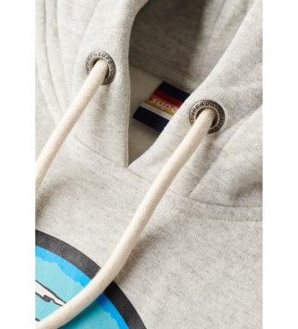 Superdry Sweatshirt Travel Postcard Graphic cinzento