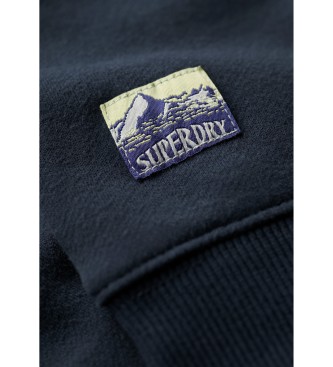 Superdry Luźna bluza z okrągłym dekoltem Travel Souvenir navy