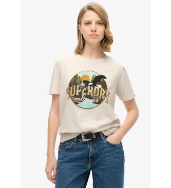 Superdry Rejse-souvenir T-shirt beige