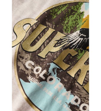 Superdry T-shirt beige ricordo di viaggio