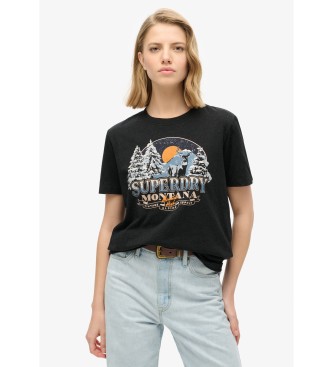 Superdry Reise-Souvenir-T-Shirt schwarz