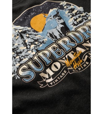 Superdry T-shirt nera ricordo di viaggio