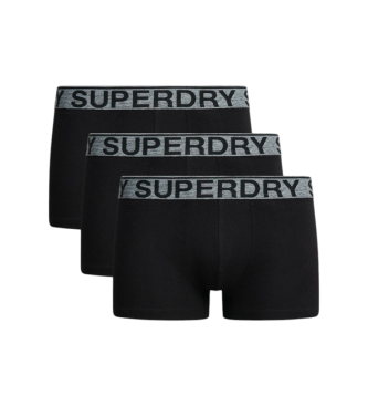 Superdry Set 3 Bxers Lisos negro