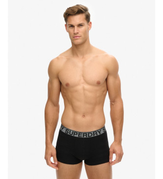 Superdry Set 3 Bxers Lisos negro