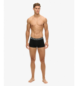 Superdry Set 3 Bxers Lisos negro