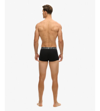 Superdry Set 3 Bxers Lisos negro