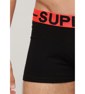 Superdry Pack de tres calzoncillos de corte clsico de algodn orgnico negro