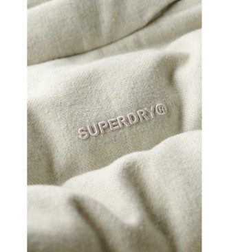 Superdry Quadratisch geschnittene Steppjacke aus grauem Tweed