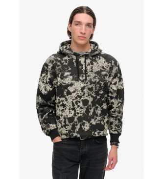 Superdry Baggy sweatshirt met camouflagecapuchon en Utility-logo  zwart