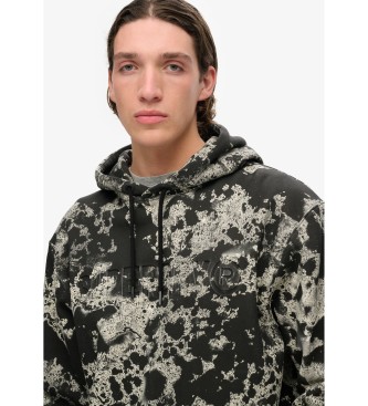 Superdry Baggy sweatshirt met camouflagecapuchon en Utility-logo  zwart