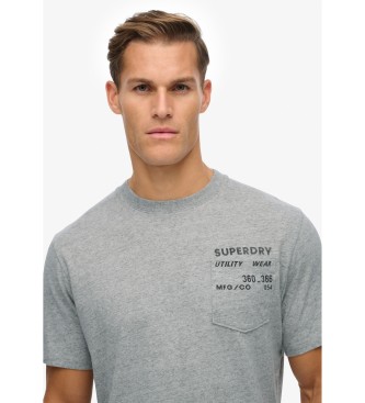 Superdry T-shirt utilitria solta cinzenta