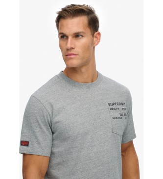 Superdry T-shirt utilitria solta cinzenta