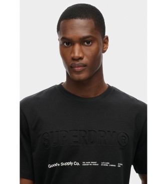 Superdry T-shirt larga com logtipo utilitrio desportivo preto