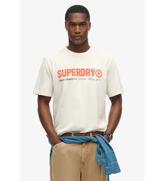 Superdry Losjes vallend T-shirt met wit sportief utility-logo  