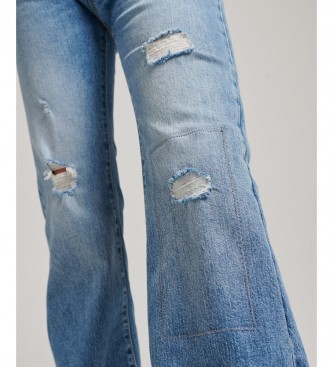 Superdry Jeans skinny svasati blu in cotone biologico a vita media