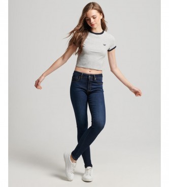 Superdry Mid-rise skinny jeans i kologisk bomuld Vintage navy