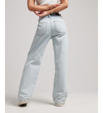 Superdry Jeans met wijde pijpen van biologisch katoen blauw