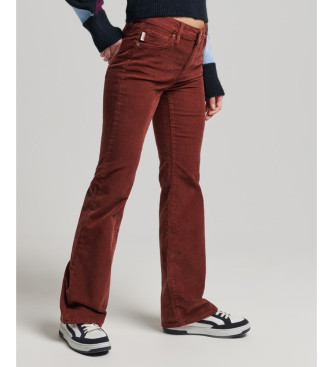 Superdry Rdbrune skinny jeans i fljl med mellemhjde og udsatte ben