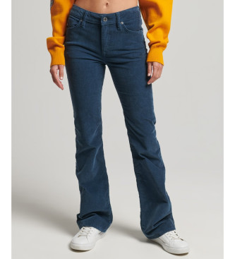 Superdry Skinny-Jeans aus Cord mit ausgestelltem Bein und mittlerer Passform in Navy