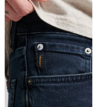 Superdry Jeans med smal passform i ekologisk marinbl bomull
