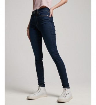 Superdry Skinny-Jeans mit hoher Taille aus navyfarbener Bio-Baumwolle