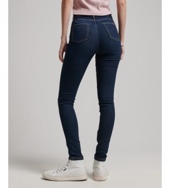 Superdry Skinny jeans med hg midja i ekologisk marinbl bomull
