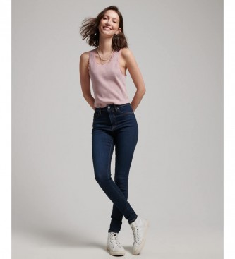 Superdry Skinny-Jeans mit hoher Taille aus navyfarbener Bio-Baumwolle