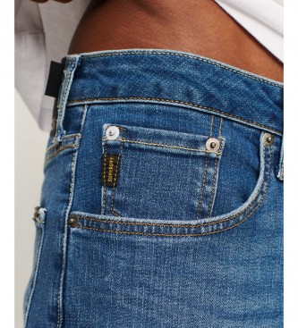 Superdry Jeans slim fit a gamba dritta in cotone organico blu