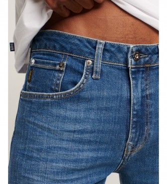 Superdry Raka jeans med smal passform i ekologisk bomull bl