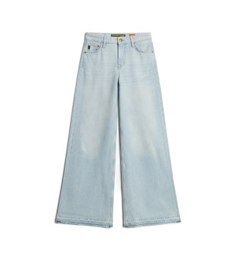 Superdry Jeans  acampanados de pernera ancha y bajos sin rematar azul