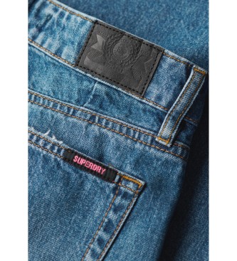 Superdry Flared jeans with wide leg and raw hems blue