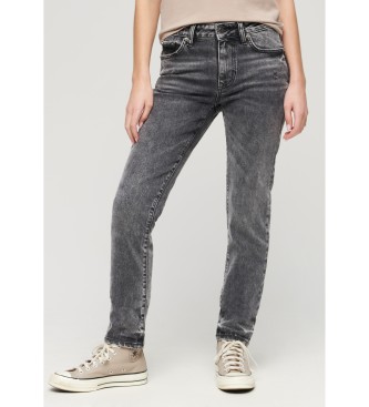 Superdry Grey mid-rise skinny jeans