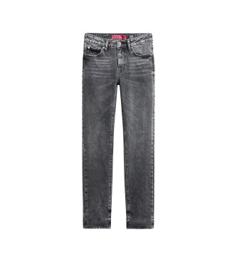 Superdry Jeans ajustados de talle medio gris